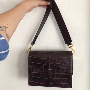 Jw Pei Mini Flap Bag - brownish maroon